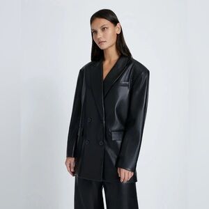 RARE! NEW!  7 for all mankind FAUX LEATHER BLAZER